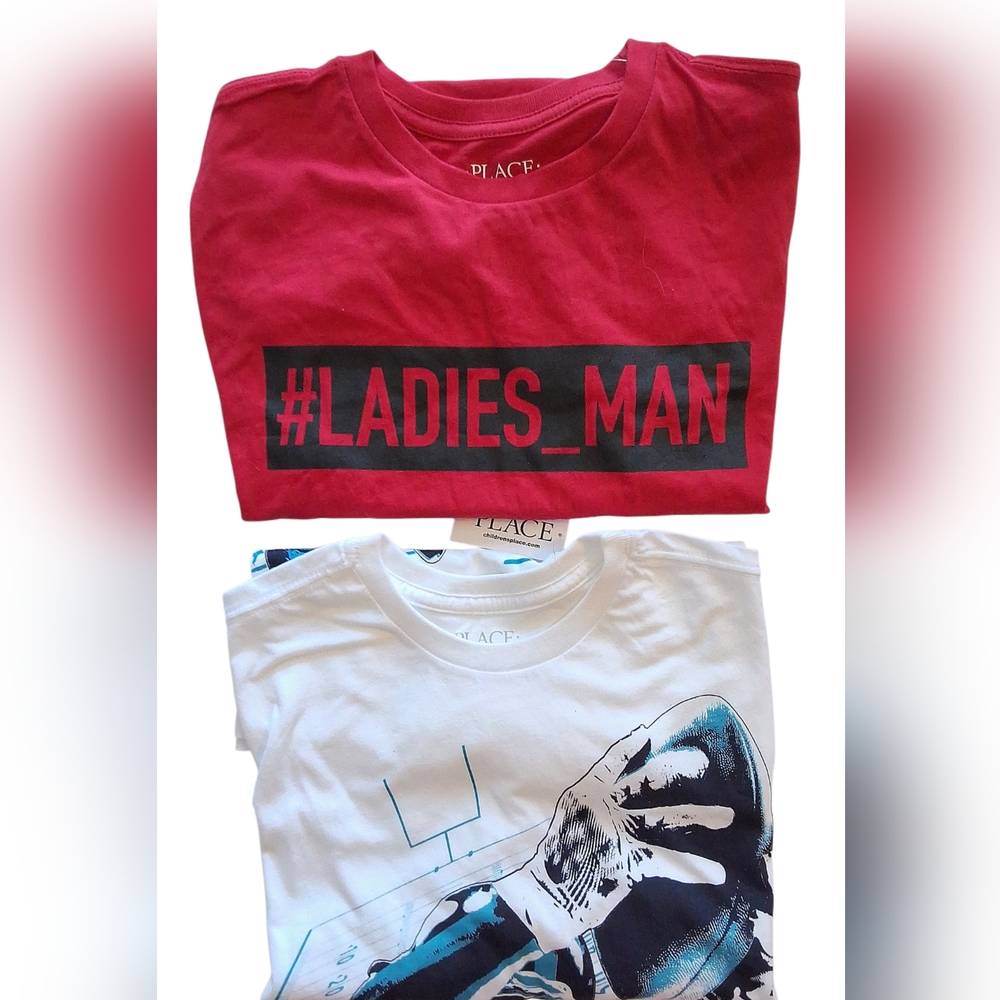 Children's Place Boys Graphic SS T-Shirts Lot Of 2 Size Large 10-12 NW